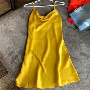 Yellow slip dress